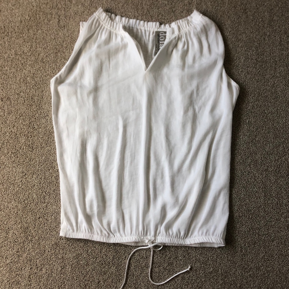White Cinched Tank Top